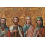 Russian Icon with Four Saints - second half of the 19th century