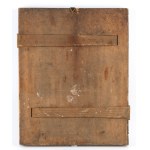 Russian devotional cross mounted on a painted panel - 19th century