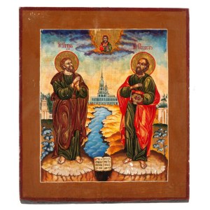 Russian icon depicting Saints Peter and Paul, the Apostles - late 19th century (circa 1880-1900)