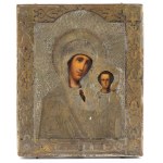 PYOTR ABRASIMOV, A pair of Russina Marian icons with riza - late 19th century
