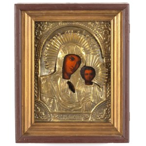 Russian Icon depicting the Mother of God of Kazan with riza - late 19th century (circa 1880-1900)