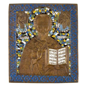 Icona da viaggio raffigurante San Nicola di Myra - XIX secolo