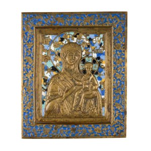 Travel icon depicting the Virgin of Smolensk - 19th century