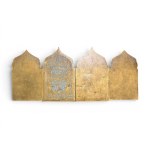 Travel polyptych depicting the Twelve Orthodox Feasts and four miraculous apparitions of the Virgin - 19th century