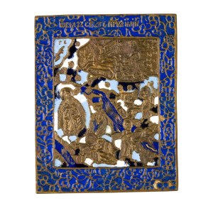 Travel icon depicting episodes from the life of the Prophet Elijah - 19th century
