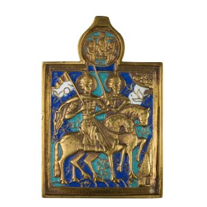 Travel icon depicting Saints Boris and Gleb - 19th century