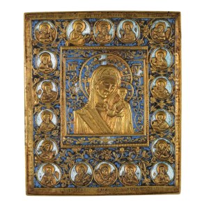 Travel icon depicting the Virgin of Kazan - 19th century