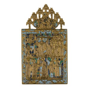 Travel icon depicting the Protection of the Veil (Pokrov) of the Mother of God - 19th century