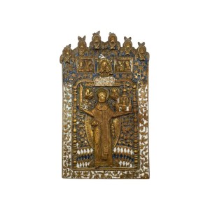 Travel icon depicting Saint Nicholas of Mozajsk - 19th century