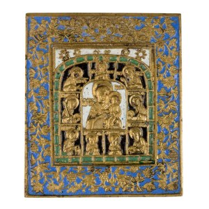 Travel icon depicting the Virgin of Smolensk - Early 20th century
