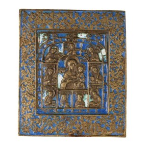 Travel icon depicting the Virgin of Smolensk - 19th century