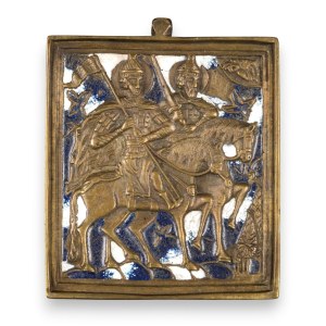 Travel icon depicting Saints Boris and Gleb - 19th century