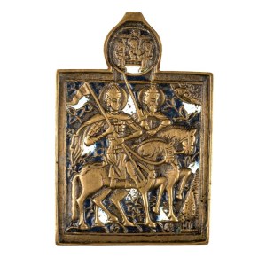 Travel icon depicting Saints Boris and Gleb - 19th century