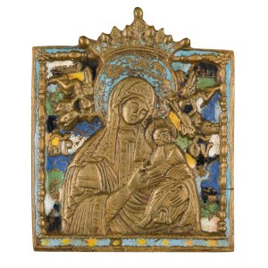 Travel icon depicting the Hodegetria with the symbols of the Passion - 19th century