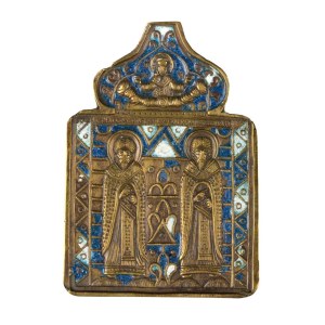 Travel icon depicting two saints - 18th century