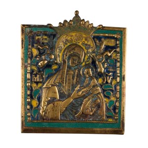Travel icon depicting the Hodegetria with the symbols of the Passion - Early 20th century