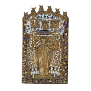 Travel icon depicting Saint Nicholas of Mozajsk - 19th century