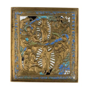 Travel icon depicting the Paschal Cycle (Anastasis and the Resurrection from the Tomb) - 19th century