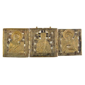 Travel triptych depicting the Deesis - 19th century