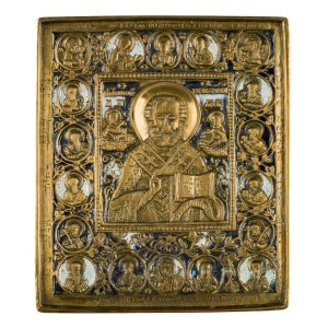 Travel icon depicting Saint Nicholas of Myra - 19th century