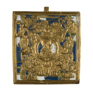 Travel icon depicting the Mother of God of the Burning Bush - Early 20th century