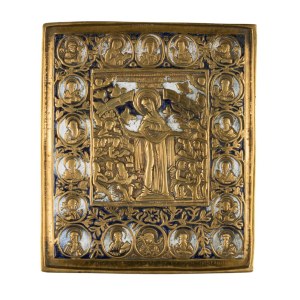 Travel icon depicting the Mother of Consolation. - 19th century