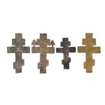 Lot of 4 icons depicting the Crucifixion - 18th-19th century
