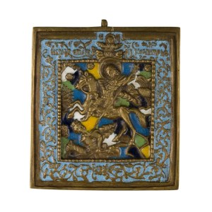Travel icon depicting Saints Boris and Gleb - 19th century