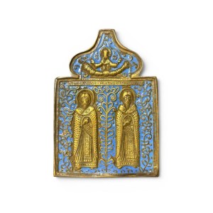 Travel icon depicting Saints Zosima and Savvaty - 19th century