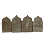 Travel polyptych depicting the Twelve Orthodox Feasts and four miraculous apparitions of the Virgin - 19th century