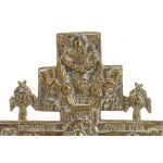 A Russian bronze travel icon depicting the Orthodox cross - 19th century