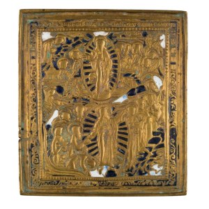 Travel icon depicting the Paschal Cycle (Anastasis and the Resurrection from the Tomb) - 19th century