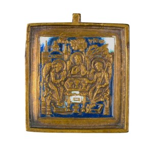 Small travel icon depicting the allegory of the Trinity - 19th century