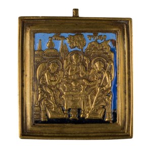Small travel icon depicting the allegory of the Trinity - 19th century