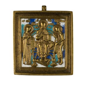 Small travel icon depicting the Deesis - 19th century
