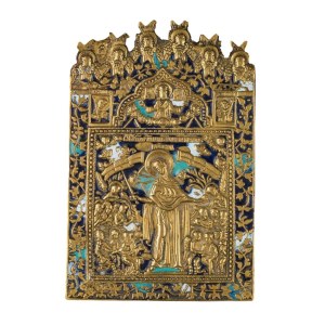 Travel icon depicting the Mother of Consolation - Early 20th century