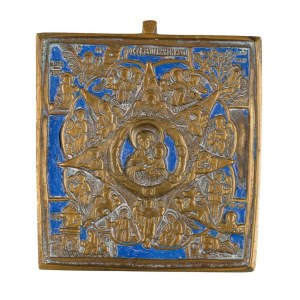 Travel icon depicting the Mother of God of the Burning Bush - 19th century