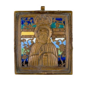 Travel icon depicting Saint Sergius of Radonez - Early 20th century