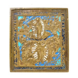 Travel icon depicting the Paschal Cycle (Anastasis and the Resurrection from the Tomb) - 19th century