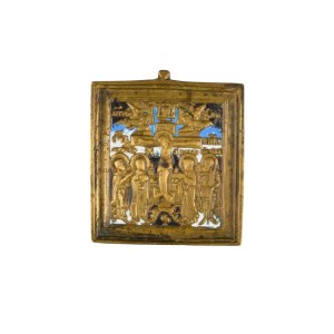 Travel icon depicting the Crucifixion - 19th century