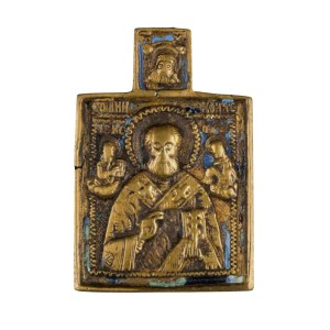 Pectoral icon depicting Saint Nicholas of Myra - 19th century