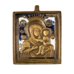Travel icon depicting the Virgin of Smolensk - 19th century