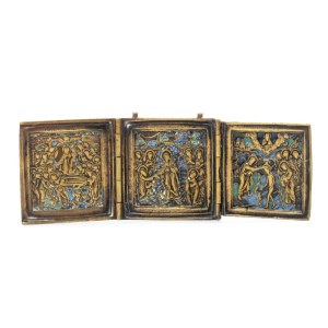 Travel triptych depicting the Feasts - 19th century