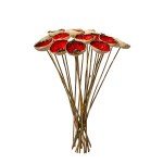 Ceramic Flowers, Poppies - Bouquet of 20, 2025