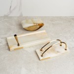 An Italian desk set made of natural stone. 1970s.