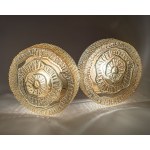 Set of two wall sconces with an organic glass texture, Denmark, 1970s.