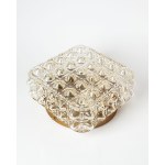 Square ceiling light, glass with a "Bubble" effect, Denmark, 1970s.
