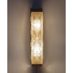 An elongated wall sconce with a shade mounted on a wooden base, Denmark, 1960s.