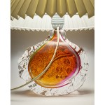 A glass lamp, artistic glass, with a base featuring a beautiful texture and color.