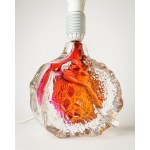 A glass lamp, artistic glass, with a base featuring a beautiful texture and color.